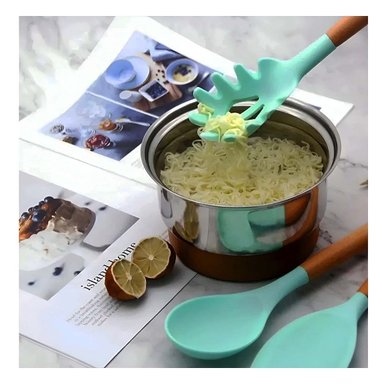 PACK4 SET PRACTICO DE COCINA COLOR VERDE CON 12 PIEZAS EN SILICONA FLEXIBLE Y+PAPEL REGALO - 2