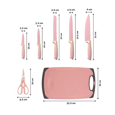PACK6 EQUIPO COCINA PROFESIONAL EN ROSADO CON CUERPO ACERO INOXIDABLE Y+PAPEL REGALO - 4