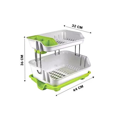 PACK2 SOPORTE DE MENAJE VERDE 2 NIVELES CON ESTRUCTURA FIRME PARA LOS PLATOS - 4