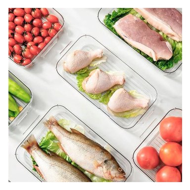 PACK2 CONTENEDOR DE COCINA CON ASAS PEQUEÑAS 32X20X5CM TRANSPARENTE Y+REGALO STICKER - 3