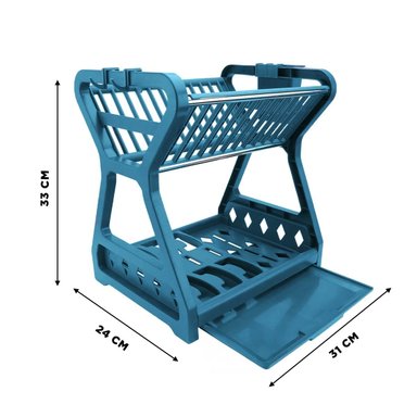 ORGANIZADOR DE VAJILLA AZUL DE MONTAJE RAPIDO PARA SU VIVIENDA Y+LIGAS REGALO - 4