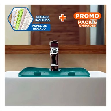 PACK6 ESCURRIDOR DE SILICONA VERDE PARA LAVADERO CON ESTILO FUNCIONAL Y+PAPEL REGALO - 1