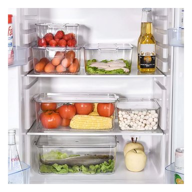 BANDEJA RECTANGULAR PARA FRUTAS Y VERDURAS CON ASAS 30X20X10CM TRANSPARENTE Y+PAPEL REGALO - 3