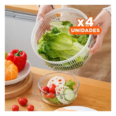 PACK4 RECIPIENTE CON FILTRO INTERNO PARA FRUTAS BLANCO CON NARANJA DAY - 1