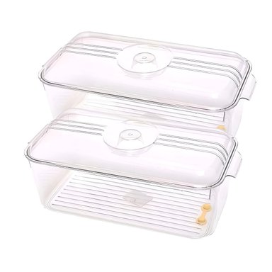 PACK2 CONTENEDOR TRANSPARENTE DE COCINA CON ASAS PEQUEÑAS 30X16X11CM Y+REGALO STICKER - 2