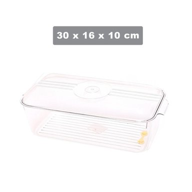 CONTENEDOR RECTANGULAR QUE AYUDA A MANTENER SECO 30X16X10CM TRANSPARENTE Y+PAPEL REGALO - 4