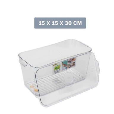 PACK6 CAJA MULTIUSO PRACTICA 30X15X15CM TRANSPARENTE Y+REGALO STICKER - 4