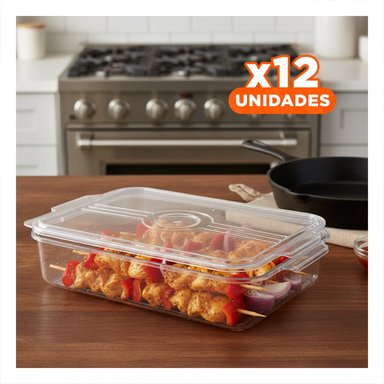 PACK12 UNIDAD ORGANIZADORA MULTIUSO 32X20X5CM TRANSPARENTE - 1