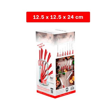 COLECCION EN ACERO INOXIDABLE COLOR ROJO CON 7 UNIDADES Y MANGO ERGONOMICO Y+POST IT - 4