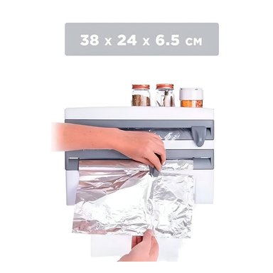 PACK2 SOPORTE DE ALUMINIO Y TOALLA PLOMO CON ESTRUCTURA FIRME EN COCINA - 4