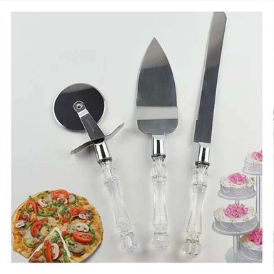 PACK4 CUCHILLOS 3 PIEZAS ESPATULA CORTADOR MANGO ACRILICO PREPARACION Y+REGALO STICKER - 3