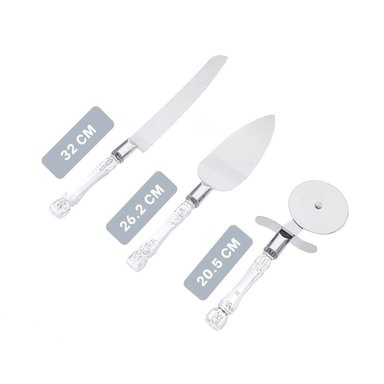 PACK4 CUCHILLOS 3 PIEZAS ESPATULA CORTADOR MANGO ACRILICO PREPARACION Y+REGALO STICKER - 4