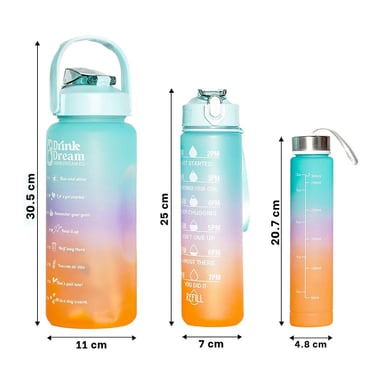 PACK4 TOMATODOS EN CELESTE SET DE 3 CON VOLUMEN 2 L 1 L Y 300 ML Y TAPA FIRME Y+PAPEL REGALO - 4