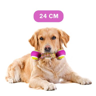 PACK2 CUERDA CON PELOTAS BICOLOR RESISTENTE ROSADO CON AMARILLO Y+REGALO STICKER - 4