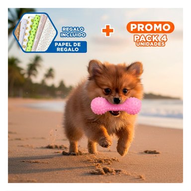 PACK4 APARATO DE JUEGO ROSADO PARA MASCOTAS PESA CON PUNTAS SEGURAS Y+PAPEL REGALO - 1