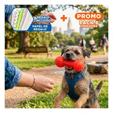 PACK6 APARATO ROJO PARA MASCOTAS FORMA DE PESA SEGURO Y DIVERTIDO Y+PAPEL REGALO - 1