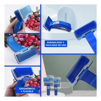 PACK2 KIT PEQUENO AZUL PARA MASCOTAS CON SISTEMA AUTOLIMPIANTE PLASTICO Y+PAPEL REGALO - 3