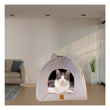 CUCHA CERRADA GUINDA ESTILO IGLU TALLA L DESCANSO MASCOTAS Y+LIGAS REGALO - 1