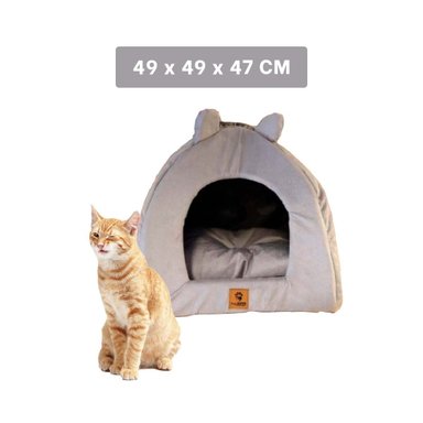 CUCHA CERRADA GUINDA ESTILO IGLU TALLA L DESCANSO MASCOTAS Y+LIGAS REGALO - 4