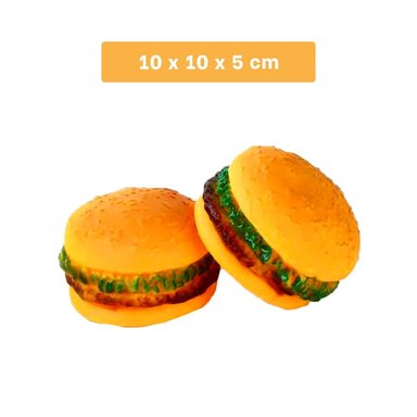 PACK6 DISPOSITIVO DIVERTIDO DE GOMA PARA MASCOTAS AMARILLO DE HAMBURGUESA Y+PAPEL REGALO - 4