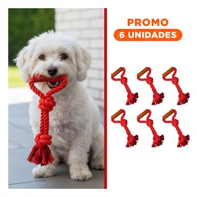 PACK6 ACCESORIO COMPACTO CON SOGA DE ALGODON ROJO PARA USO DIARIO - 1