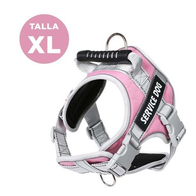 PETO PROFESIONAL SERVICE DOG TALLA XL ROSADO CLARO CON ASA Y+REGALO STICKER - 4