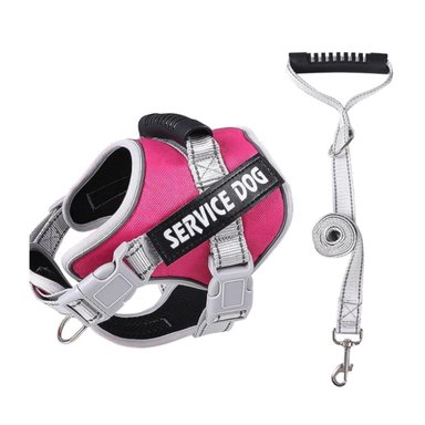 PECHERA AJUSTABLE SERVICE DOG TALLA XL FUCSIA CON ASA Y+LIGAS REGALO - 3