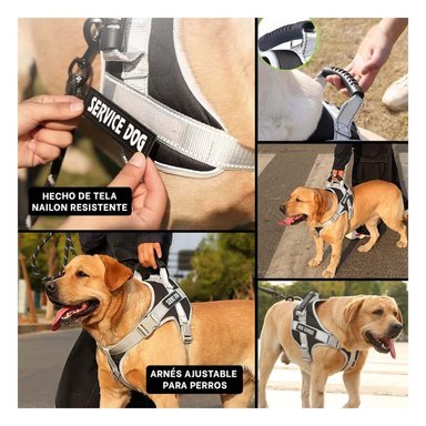 ARNES AJUSTABLE SERVICE DOG TALLA XS NEGRO CON ASA Y+POST IT - 5