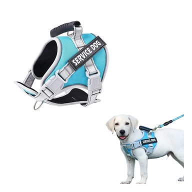 PACK6 PECHERA COMODA SERVICE DOG TALLA XS TURQUEZA CON ASA Y+REGALO STICKER - 2