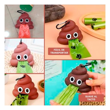 PACK6 SOPORTE LIGERO DE BOLSAS EN FORMA DE POPO MARRON Y+PAPEL REGALO - 3