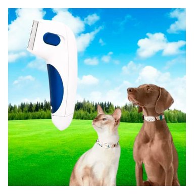 PACK4 CEPILLO PROFESIONAL ELECTRICO BLANCO CON AZUL PARA MASCOTAS Y+PAPEL REGALO - 5