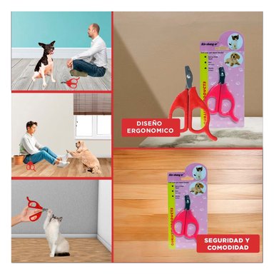 PACK6 TIJERA PRACTICA PARA GATOS Y CACHORROS ROJO Y+PAPEL REGALO - 3