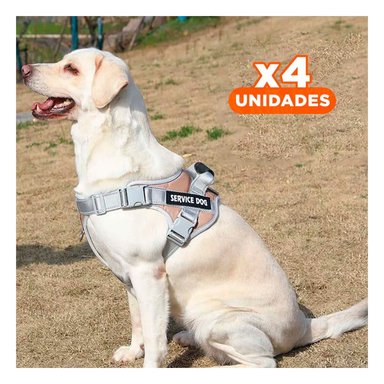 PACK4 PECHERA RESISTENTE SERVICE DOG TALLA XS MARRON CON ASA - 1