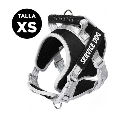 PACK4 PECHERA RESISTENTE SERVICE DOG TALLA XS NEGRO CON ASA - 4