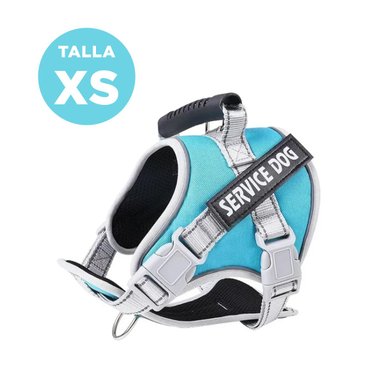 PACK6 PETO RESISTENTE SERVICE DOG TALLA XS TURQUEZA CON ASA Y+PAPEL REGALO - 4