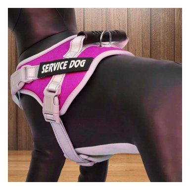 PACK6 HARNESS RESISTENTE SERVICE DOG TALLA XS FUCSIA CON ASA - 5