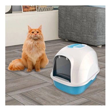 PACK4 SANITARIO FUNCIONAL CELESTE CERRADO DE GATO PARA MASCOTAS - 3