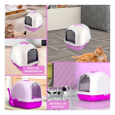 BANDEJA HIGIENICA CERRADA DE GATO LILA PARA HOGAR ACTUAL Y+POST IT - 5