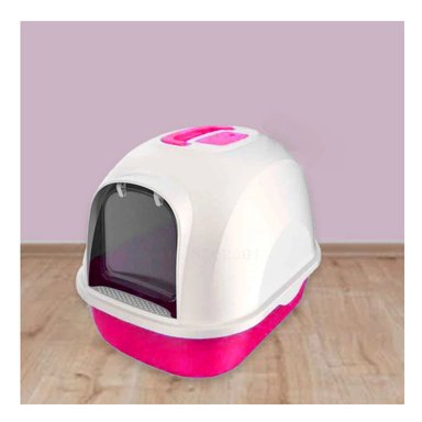 PACK2 CAJA SANITARIA DE GATO ROSADO CAT PARA ESPACIOS REDUCIDOS Y+REGALO STICKER - 5