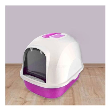 ARENERA PRACTICA CERRADA DE GATO LILA PARA CASA Y MASCOTAS Y+PAPEL REGALO - 3