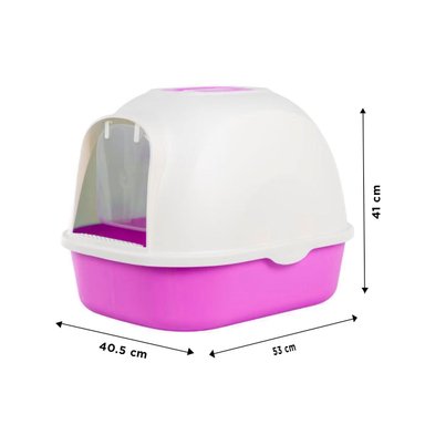 ARENERA PRACTICA CERRADA DE GATO LILA PARA CASA Y MASCOTAS Y+PAPEL REGALO - 4
