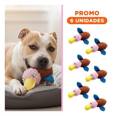 PACK6 DIVERTIDO PATO BLANDO Y ALEGRE PARA MASCOTAS MARRON ROSADO - 1
