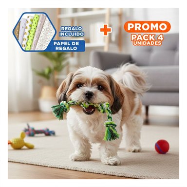 PACK4 CINTA QUE ENTRETIENE Y ESTIMULA ACTIVIDAD FISICA EN MASCOTAS VERDE Y+PAPEL REGALO - 1