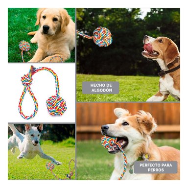 PACK6 OBJETO INTERACTIVO PARA PERROS CON AGARRADERA MULTICOLOR Y+PAPEL REGALO - 3