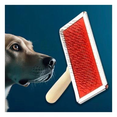 PACK4 PEINETA RESISTENTE METAL CON MANGO DE MADERA PARA MASCOTAS Y+PAPEL REGALO - 5