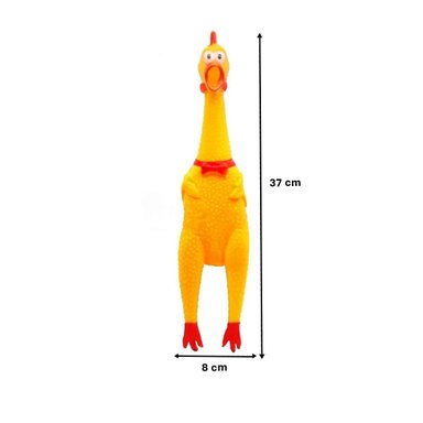 PACK6 ACCION POLLO CHILLON AMARILLO TALLA L PARA PERRO GRANDE Y+PAPEL REGALO - 4