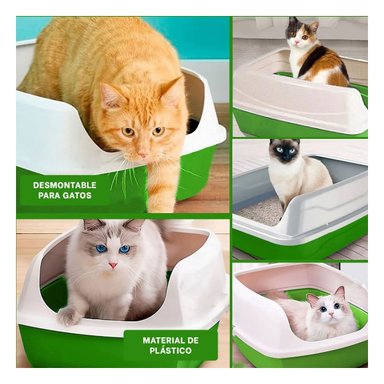 PACK6 DEPOSITO HIGIENICO VERDE PARA GATOS CON DISENO CERRADO Y+PAPEL REGALO - 3