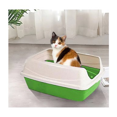 PACK6 DEPOSITO HIGIENICO VERDE PARA GATOS CON DISENO CERRADO Y+PAPEL REGALO - 5