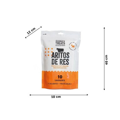 PACK12 ALIMENTO COMPLEMENTARIO DE RES DESHIDRATADA PARA PERROS 10 UNID Y+REGALO STICKER - 4