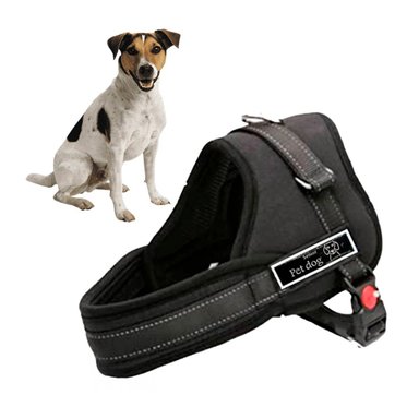 PACK6 CHALECO SEGURO PARA PERRO TALLA L COLOR NEGRO CON AJUSTE FIRME Y+REGALO STICKER - 2